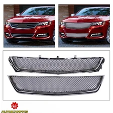 For 2014-2020 Chevrolet Impala Front Upper Lower Grille Mesh Style Chrome Set