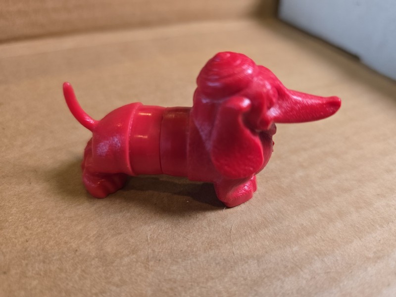Vintage Oral B Dachshund Toothbrush Holder Child Plastic Red Dog
