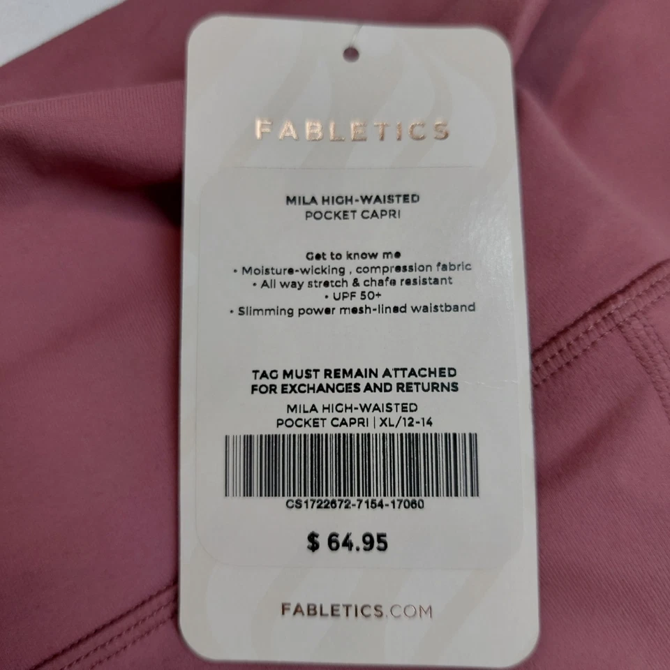 Fabletics Gym Mila High Waist Pocket Capri Leggings BNWT RRP $64.95 30" waist - Image 3 of 4