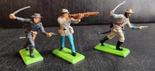 BRITAINS DEETAIL CIVIL WAR UNION $ REBEL LOT OF 3 VTG 1971 PLASTIC W/METAL BASE