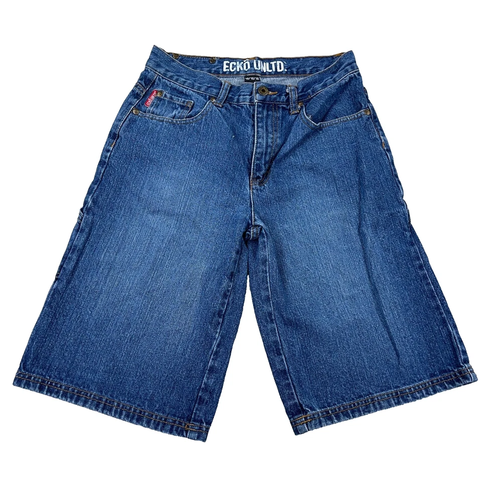 Pantalones Cortos De Colección Y2K Ecko Unltd Niños 16 Pantalones Cortos Carpintero Denim Sueltos Años 2000 Jóvenes Foto 2 de 4