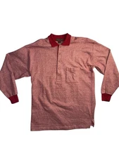 VINTAGE CrossCreek Men's XL Thick Red 5-Button Shirt Made in USA Cotton