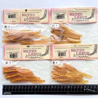 711919 Roboworm 4 Inch Water Reach Pack Leech Gold Pepper Old Item Rare