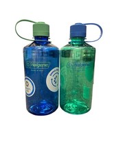 Nalgene 32 fl oz 2-PACK Plastic Narrow Mouth Water Bottle (Cornflower/Pastel Gr