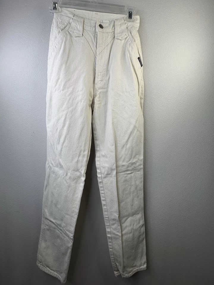 Jeans vintage Rocky Mountain verde limão costas nuas cintura alta Rockies tamanho 2817 - Imagem 2 de 4