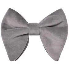 Branduce Velvet Bow Ties for Men Oversize Pre-tie Bowtie Tuxedo Bowties Grey