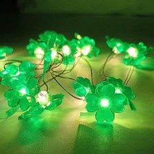 COMAGO St. Patrick's Day Decorations String Lights Battery Green