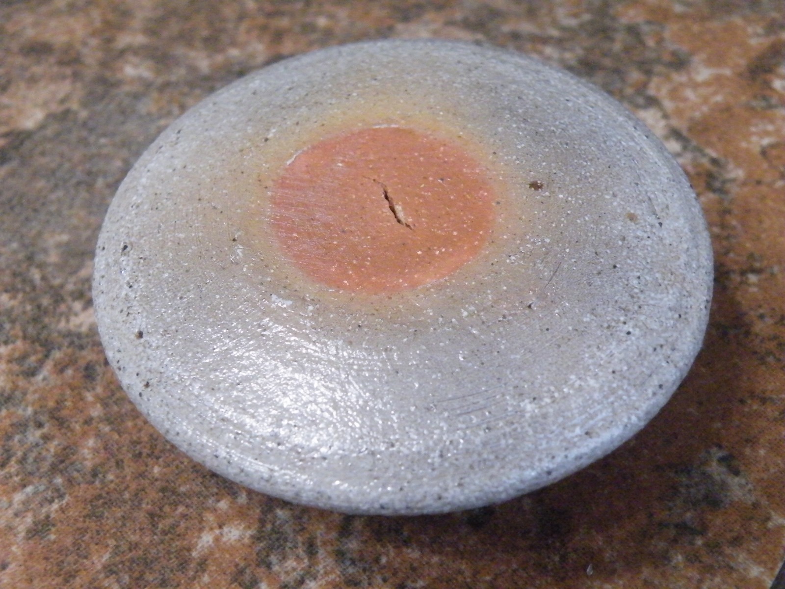 Rowe Pottery Salt Glazed BLUE HEART 4.75" Canister Crock w/ LID 1988 + Cruet 5.5