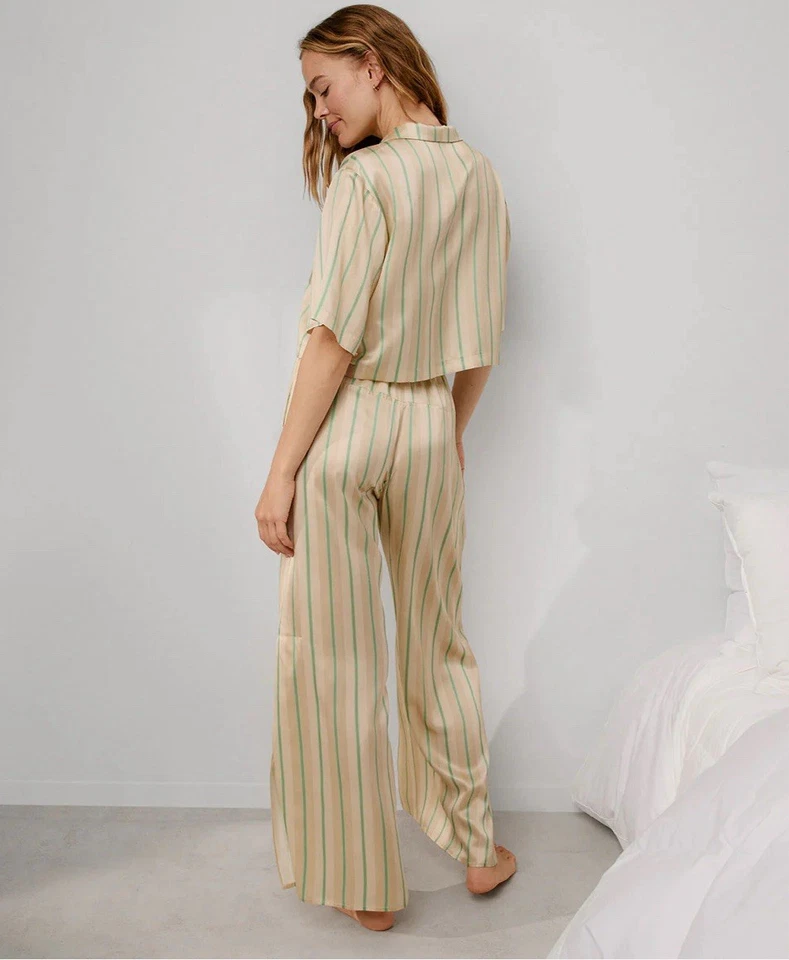 Juego de pantalones de tiro alto de seda lavables Lunya Foto 2 de 4