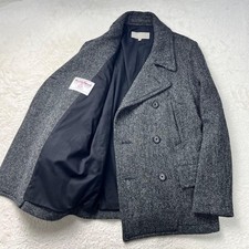 MARGARET HOWELL Harris Tweed Peacoat Double S Gray Wool Jacket