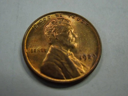 Uncirculated Mostly Red 1929 Lincoln Cent