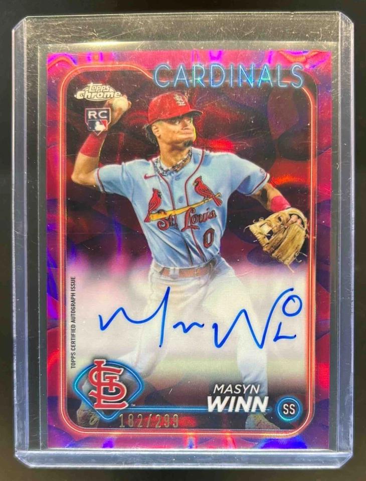 2024 Topps Chrome 更新 Masyn Winn 新秀签名熔岩灯 RC 品红/紫色 /299