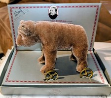 Vintage Rare Signed Limited Ed. 1984 Steiff Museum Collection "BEAR ON WHEELS"