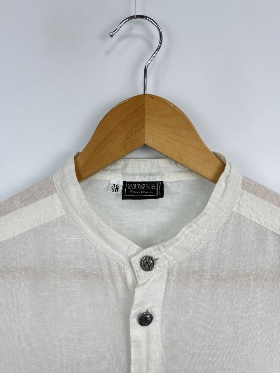 🇮🇹 Vintage 90s Gianni Versace Versus Linen Shirt Made Italy Size