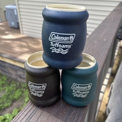 Lot of 3 VTG Coleman Tuffoams Insulated Soda Can Coozie Koozie Beverage Coolers