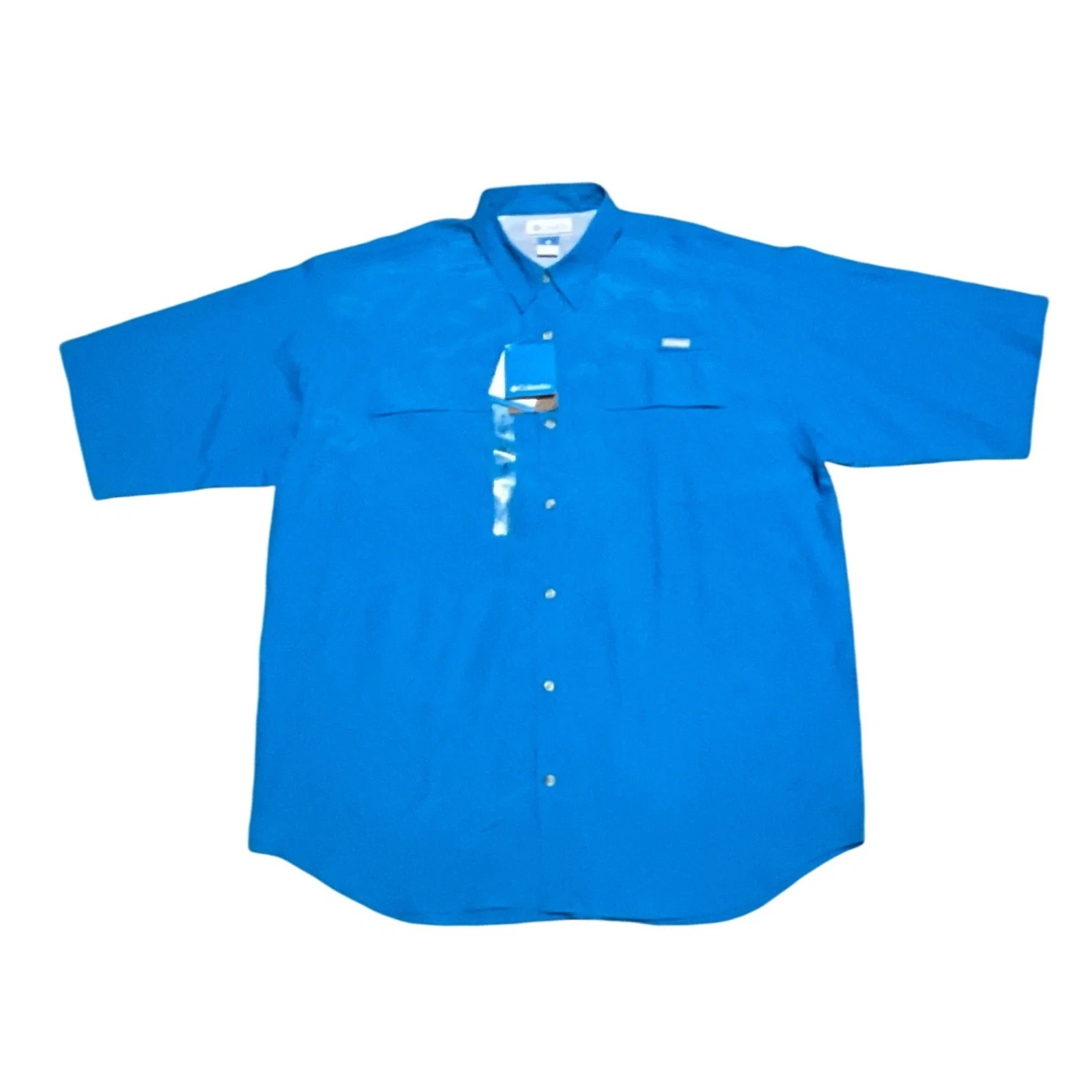 Columbia Downstream Drift Blue Quick Dry Vented Outdoor Fishing Shirt XL NWT