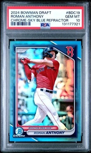2024 Bowman Chrome Draft Roman Anthony Sky Blue Refractor🔥PSA 10🔥POP 11🔥