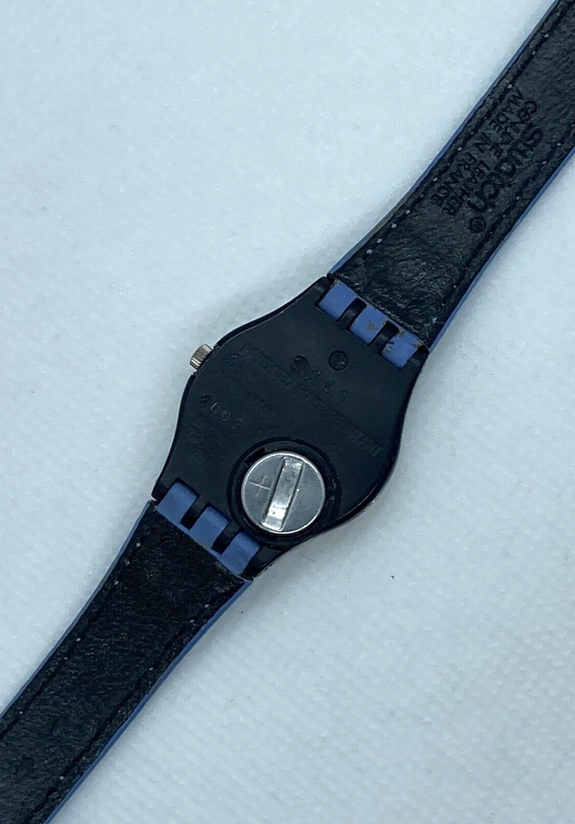 Swatch - Malpensa LX109 Watch AG 1991 Blue Leather Band  display picture 3