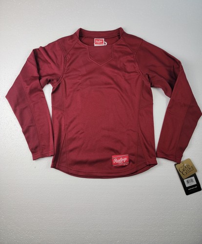 Rawlings Pullover Baseball Dugout Sweatshirt Youth Boys  Small Red