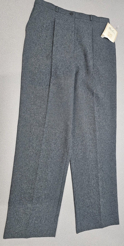 NWT Kathie Lee Collection Women Size 12 (36x30) Gray Trouser Pleated Dress Pants
