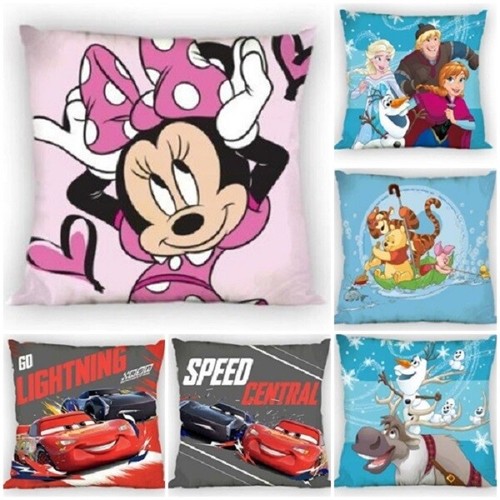 Disney Cars Princess Frozen Pooh Minnie various cushion covers 40x40cm Cotton - Picture 1 of 13