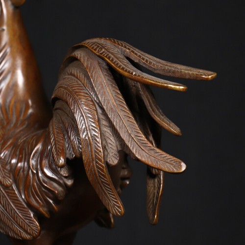 6.1lb Ancient Chinese Handcrafted Brass Exquisite big cock statues gift s220 - Picture 7 of 9
