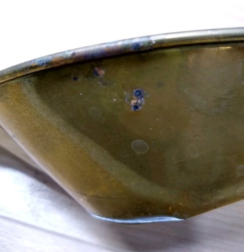Vintage Soldered Brass Flour grain Scoop Primitive Kitchen Utensil - Picture 8 of 9