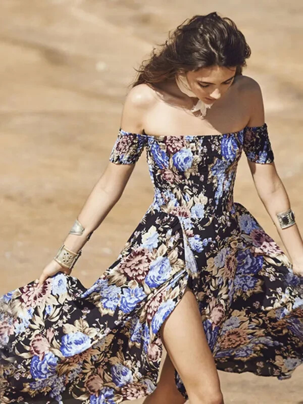 Auguste Boheme Goddess Maxi Dress Flower