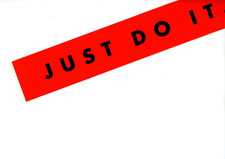 1980s NIKE AIR LOGO JUST DO IT ORIGINAL CAR DECAL BUMPER STICKER SWOOSH 11" LONG