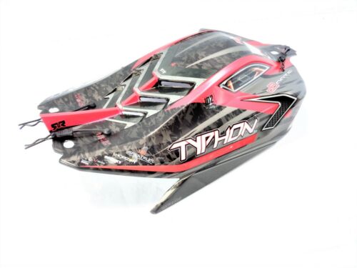 Neu v5 Arrma Typhon 6s BLX rot schwarz werkseitig bemalt Karosserieschale mit Bodyclips - Bild 4 von 6