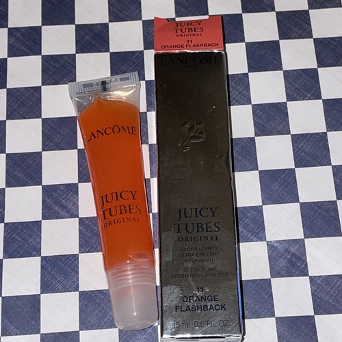 LANCOME Orange Flashback #11 Juicy Tubes Original Ultra Shiny Lip Gloss FULL NIB - Picture 2 of 4