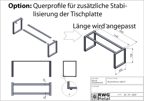 Tischkufen Set Tischgestell Tischbeine Tischrahmen Tischuntergestell Loft NEU - Bild 7 von 12