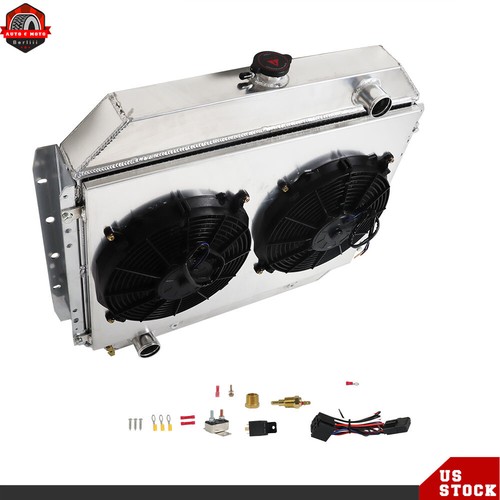 4 Row Radiator Shroud Fan For 1966-1979 Ford F100 F150 F250 F350 Bronco Pickup