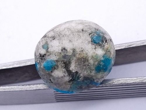 Pietra Preziosa Sciolta Forma Ovale Turchese Naturale Certificata Non Trattata 11,42 Ct - Foto 4 di 6
