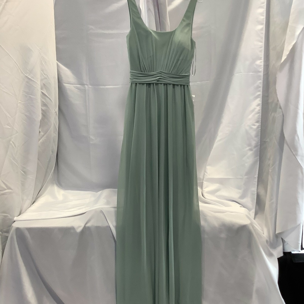 backless sage dress Berylove Women Sheath Sage Halter Bridesmaid Dress Backless Sleeveless Maxi Wedding Guest Dress, Sage / US8 main image 0