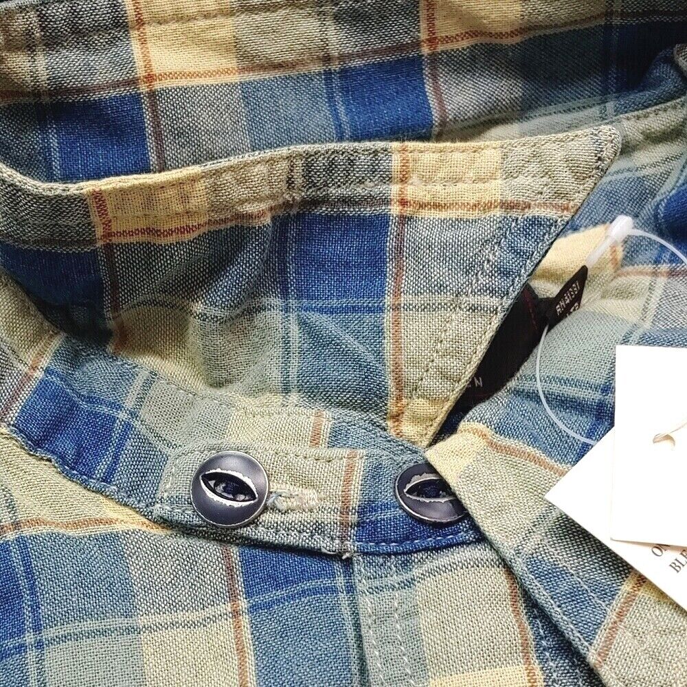 POLO RALPH LAUREN DOUBLE RL RRL BLUE PLAID COTTON DOBBY CAT EYE WORK ...