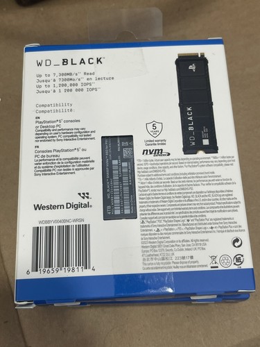 WD_BLACK 4TB SN850P NVMe Internal SSD PS5 WDBBYV0040BNC-WRSN WD black NEW Sealed - Afbeelding 2 van 14
