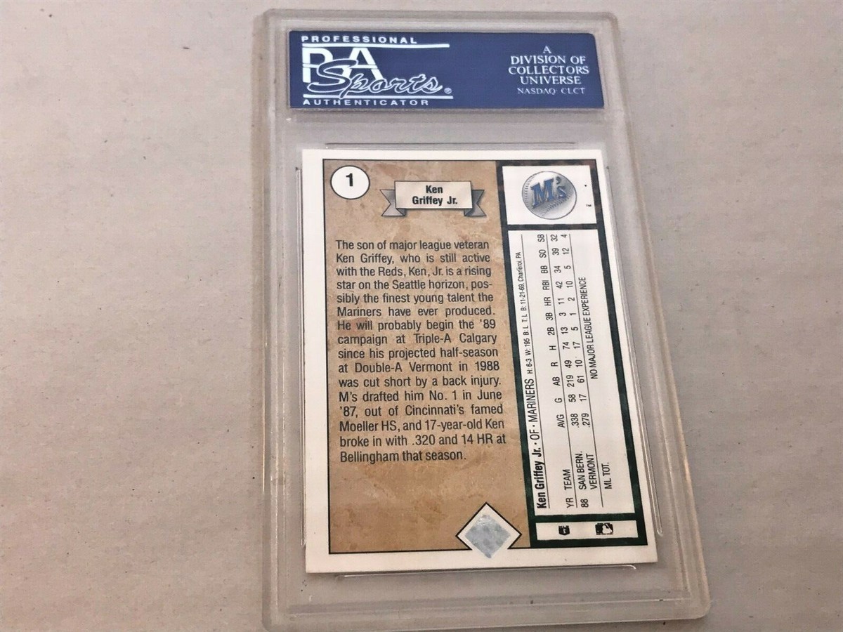 1989 Ken Griffey Jr Purple Hat Upper Deck Baseball Card PSA