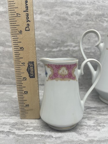 Remington Fine China Pink Spring Flowers Tea Set of 3 -Pot -Creamer -Sugar Dish - Picture 11 of 17