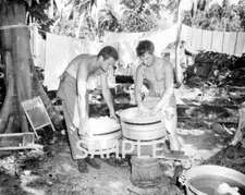 US Soldiers Doing Laundry on Bougainville World War II WWII WW2 8x10 Photo 90c
