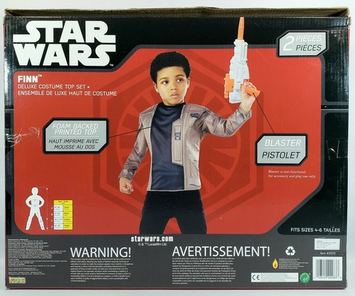 Star Wars FINN DELUXE COSTUME TOP SET Force Awakens Child Size 4-6 - Picture 2 of 2