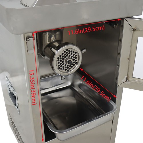 110V Stainless Steel Meat Grinder 8mm Plate with Trays & Wheels 400kg/h - Picture 7 of 24