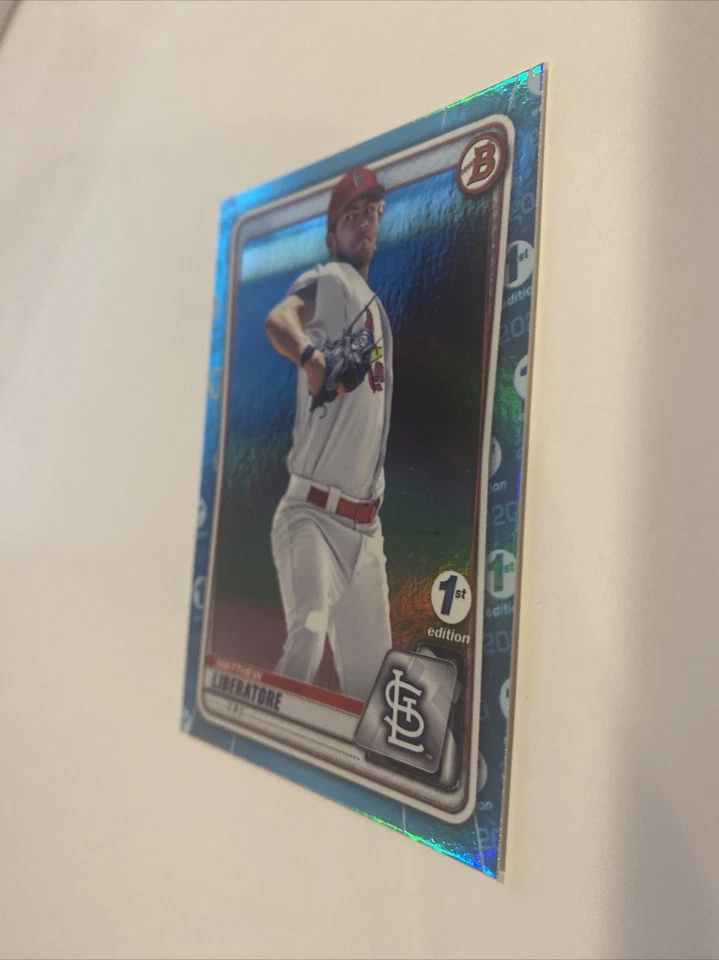 2020 Bowman Draft 1st Edition Matthew Liberatore BD-198 Sky Blue Foil - Image 3 of 4