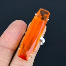 Orange Citrine 925 Silver Plated Large Ring of US Size 9.5