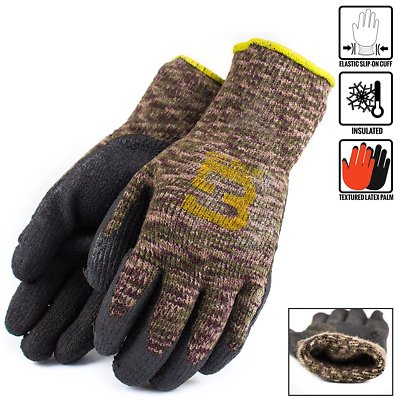 #ad Better Grip Military Brown Insulated Winter Rubber Coated Gloves BGWLAC MT $30.00
