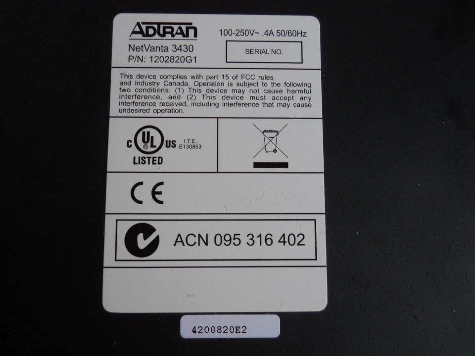 Adtran NetVanta 3430 Wired Router 1202820G1 - Image 3 of 4
