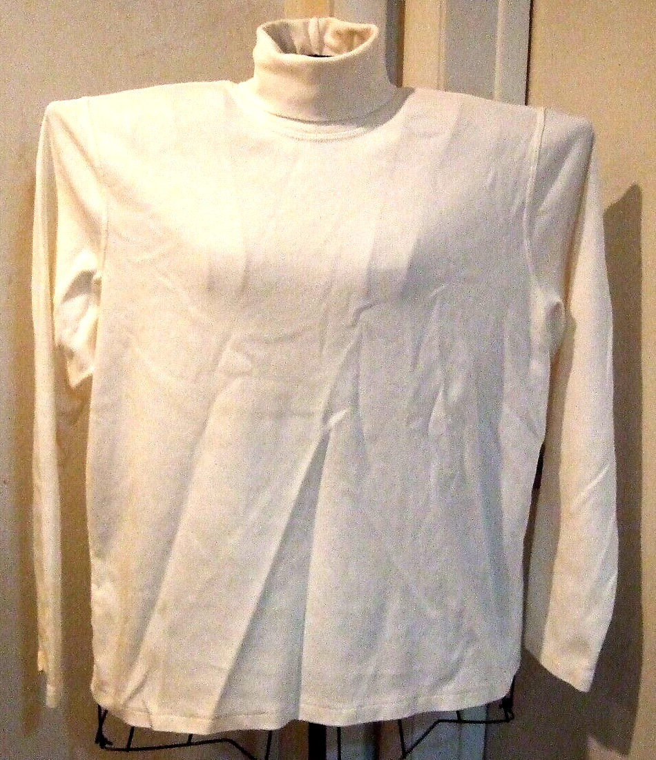 Women's Ivory Long Sleeve Turtleneck Pullover Top by White Stag
