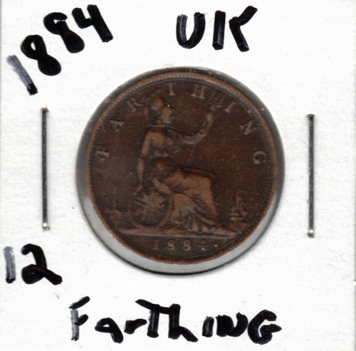 1884 UK FARTHING ~ SI VALUTA ~ SI PREGA DI VEDERE LA SCANSIONE pz 12 - Foto 3 di 4