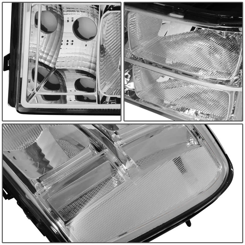 Faros faros carcasa cromada para GMC Sierra 1500 2500HD 3500HD 2007-2014 Foto 4 de 4