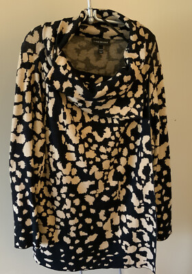 Lane Bryant Leopard Jacquard Wrap Sweater Cardigan Size 14/16